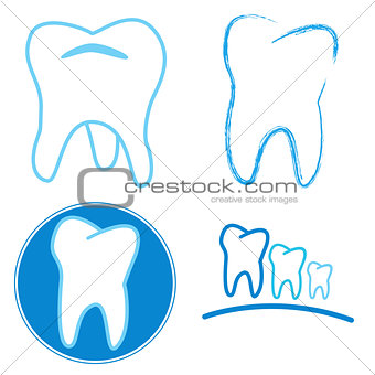 Icon set of teeth