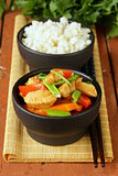 Stir-Fry chicken with vegetables in sweet and sour sauce