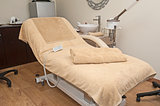 Treatment bed in a health spa