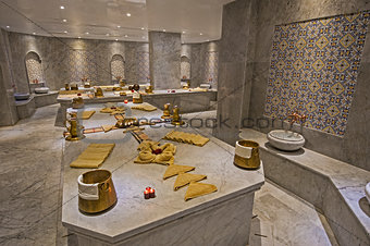 Large turkish bath in health spa