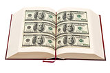 Book with dollar pages