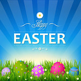 Blue Sky With Grass Easter Card