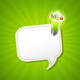 Green Sunburst Poster With Speech Bubble And Lamp