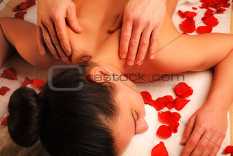 woman getting a massage from