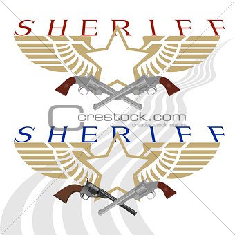 Sheriff badge and gun-2