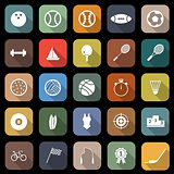 Sport flat icons with long shadow