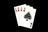 Isoladed Four aces poker hand