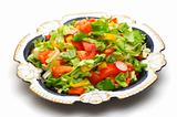 fresh salad on white background