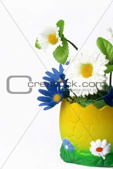 Easter ceramic egg with flowers