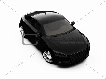 isolated black car front view