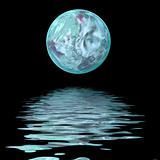 large moon  on water