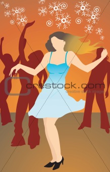 lady dancing with music
