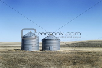 Two Steel Grain Bins