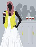 lady standing and having drinks