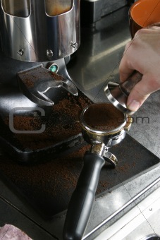 Tamping Espresso Grounds