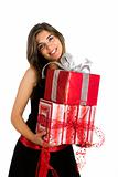 Happy woman with gifts