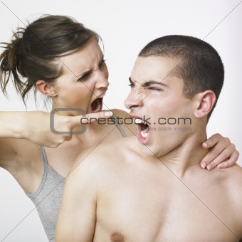 Arguing young couple