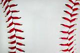 Closeup of baseball stiches