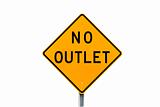 No outlet road sign isolated