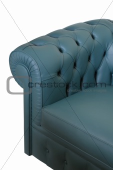 Dark blue leather sofa