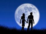 Couple in the moon