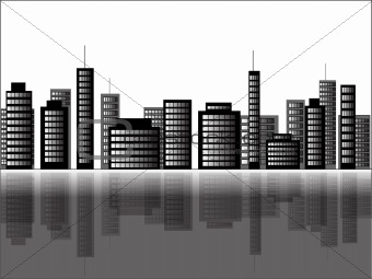 Vector illustration of a cityscape scene