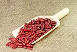 Red Kidney Beans on a wood Shovel