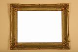 gold frame on wall