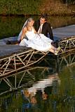 wedding couple on lake