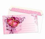 valentine's postcard and envelope / vector