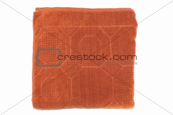 Orange turkish bath towel isolated on white background