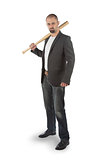 Angry man with baseball bat