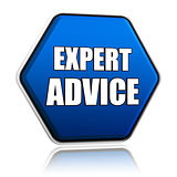 expert advice in blue hexagon