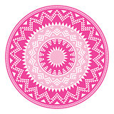 Tribal folk aztec geometric pink pattern in circle