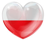 Poland flag love heart