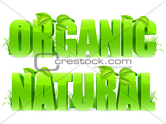 Organic and Natural words.