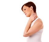 woman having a neck pain