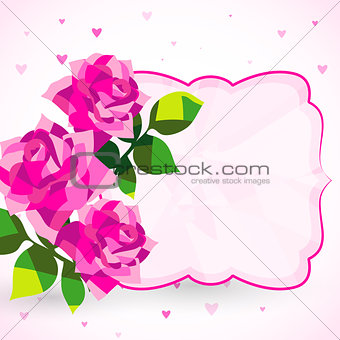 Decorative background or card with roses