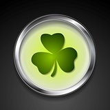 Abstract vector button with shamrock