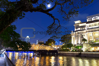 Singapore River and Full Moon.