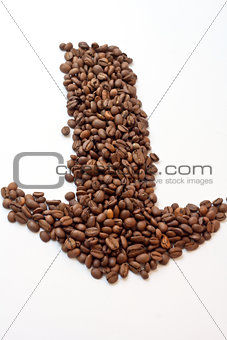 Arrow from coffee beans 