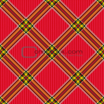 Checkered diagonal tartan fabric seamless pattern