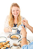 Blond Teenage Girl at Tea Party