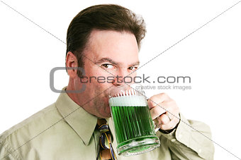 Drinking Green Beer on St Patricks Day