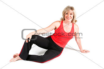 Mature Senior Woman Doing Yoga