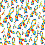 Seamless Tile Autism Ribbons