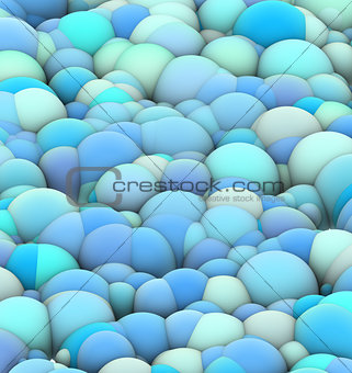 3d bubble balls backdrop in blue