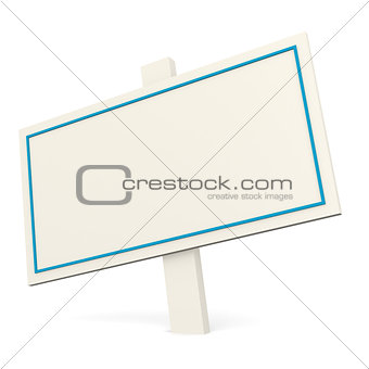 White banner with blue line
