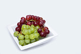 Bunch of red and green grapes