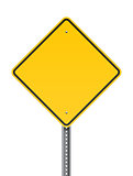 Blank warning road sign